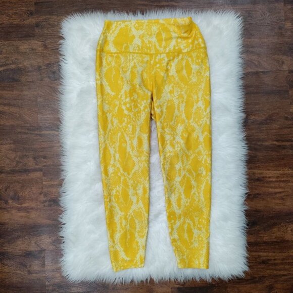 Carbon38 Yellow Snakeskin Print Leggings L - Picture 4 of 10
